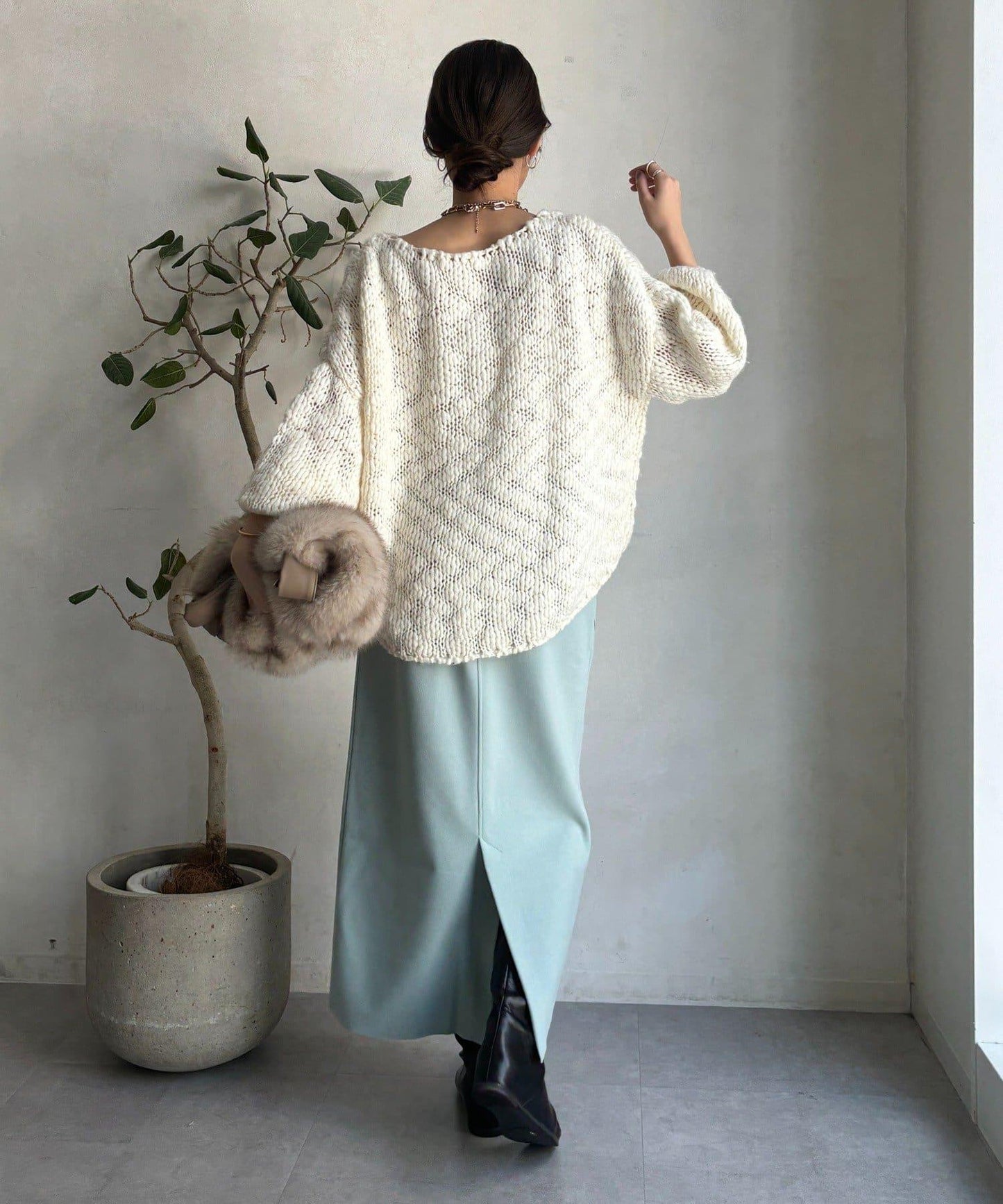 羊毛混紡針織半身裙