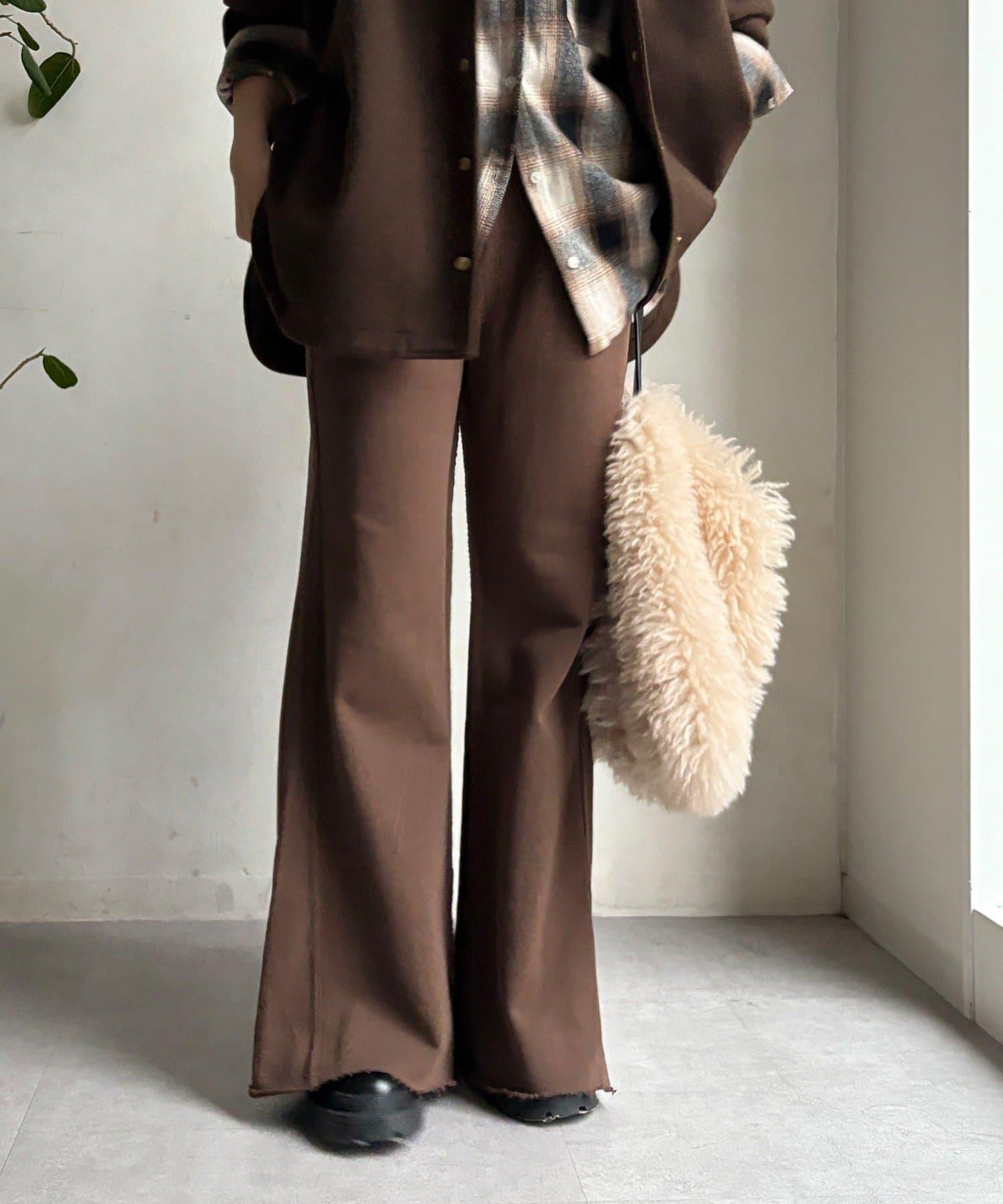 微喇叭衛衣面料長褲