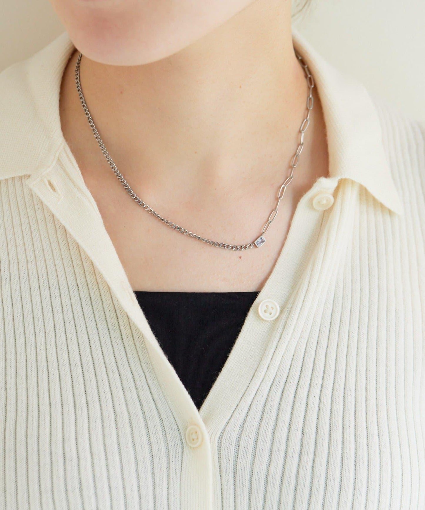 金屬過敏適用/不鏽鋼立方體項鍊