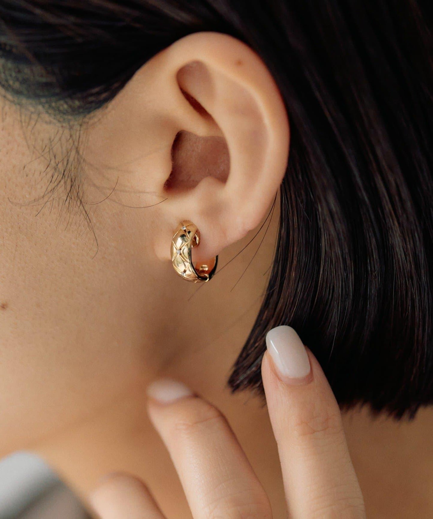 絎縫磁吸耳夾/耳骨夾