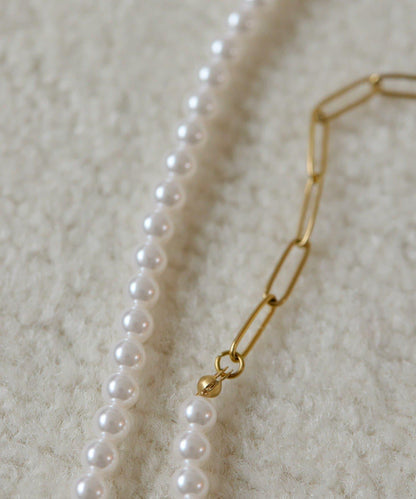 《金屬過敏適用/不鏽鋼》長款珍珠項鍊