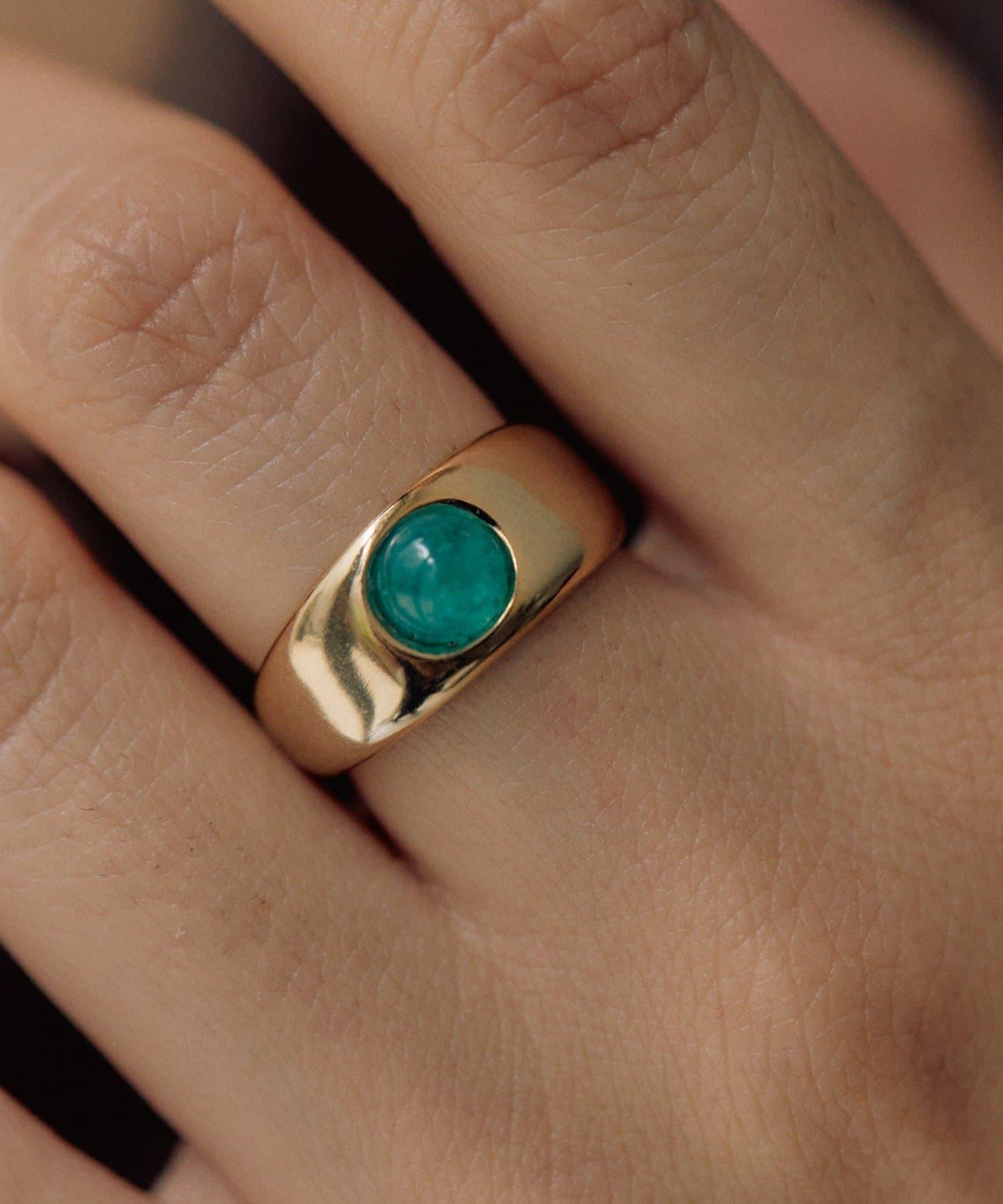 迷你彩色圓形寶石戒指