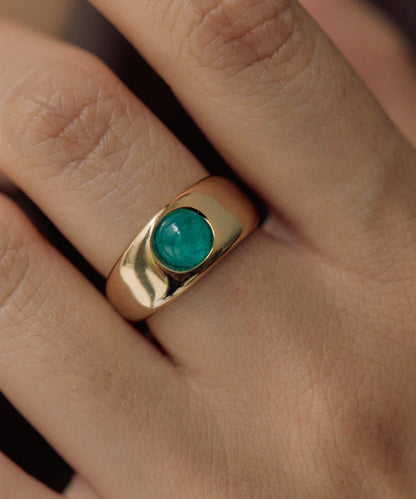 迷你彩色圓形寶石戒指