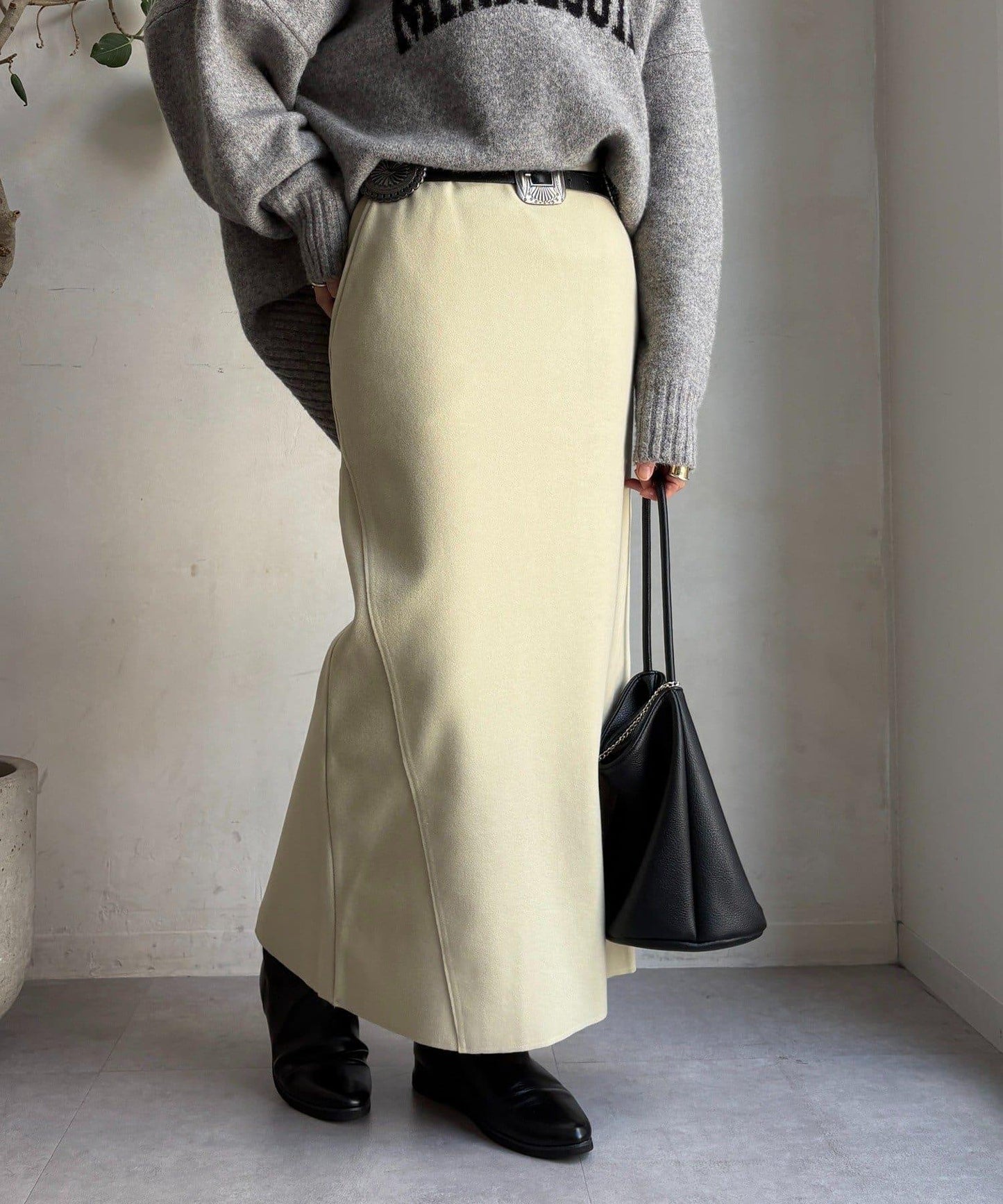 羊毛混紡針織半身裙