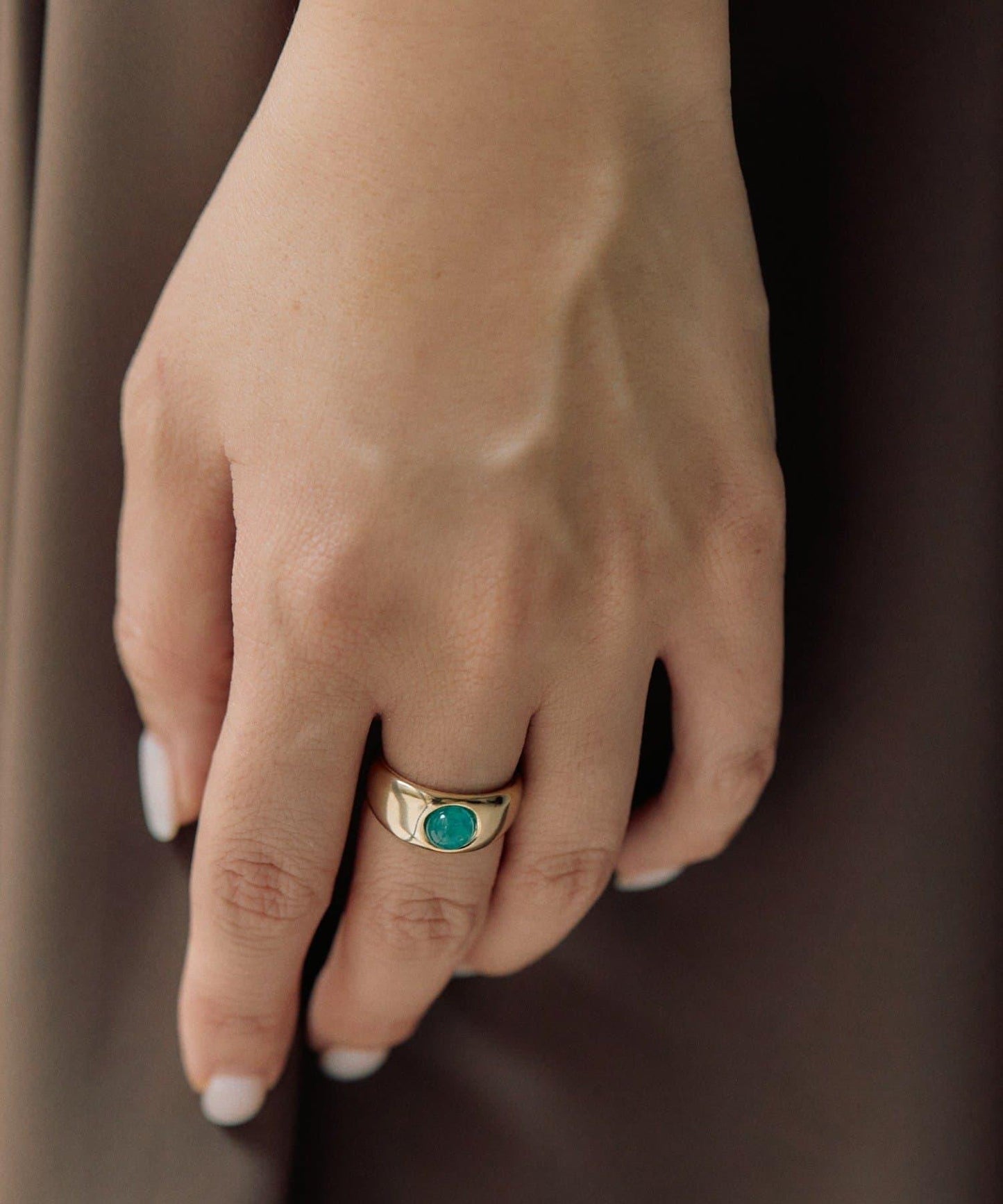 迷你彩色圓形寶石戒指