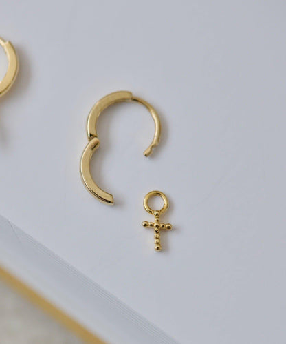 《/スターリングシルバー使用》帶擦銀布圓環耳環