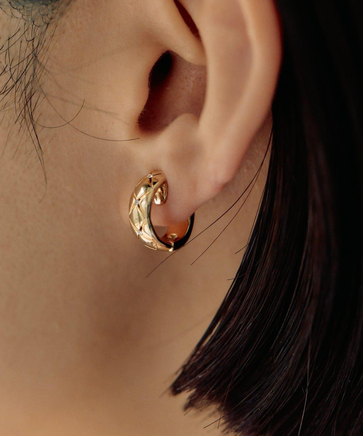 絎縫磁吸耳夾/耳骨夾