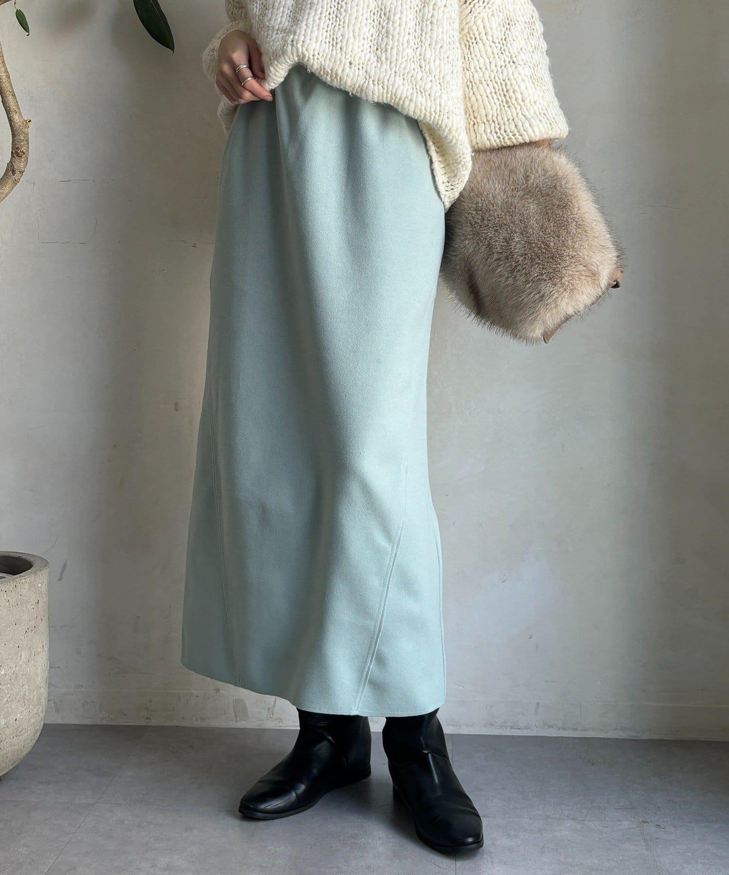 羊毛混紡針織半身裙