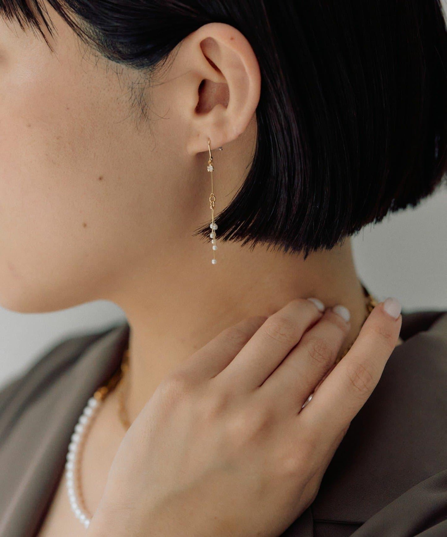 不鏽鋼郵筒淋浴珍珠耳環