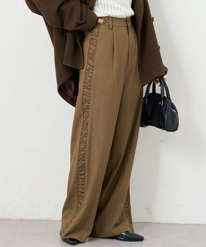 【3尺碼可選/高個子尺碼/小個子尺碼】B側抽褶西裝褲