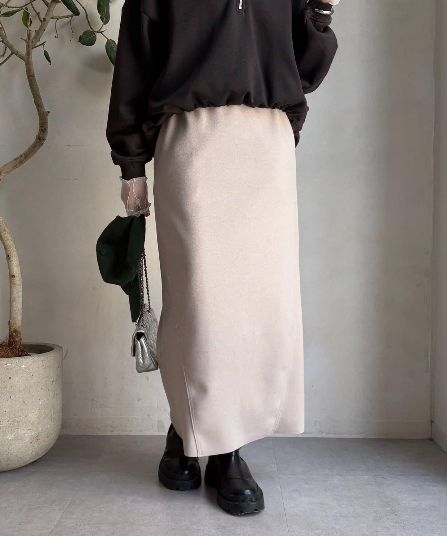 羊毛混紡針織半身裙