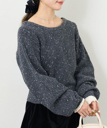 【前後兩穿】B 閃粉後開衩套頭衫