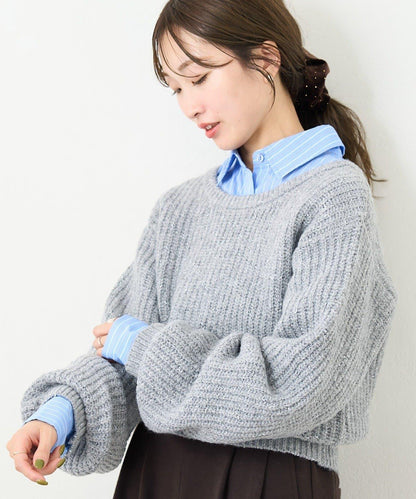 【前後兩穿】B 閃粉後開衩套頭衫