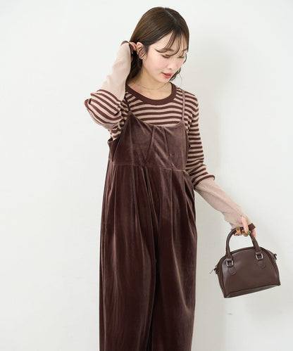 【S.M尺碼可選】B 天鵝絨揹帶褲