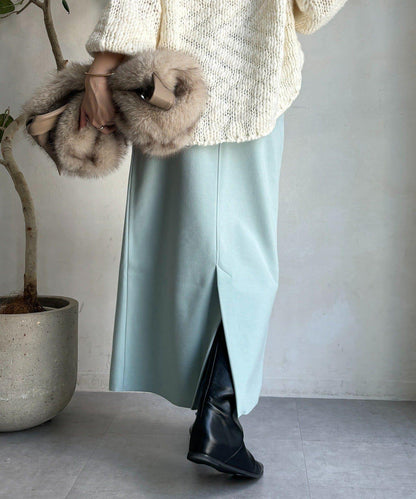 羊毛混紡針織半身裙