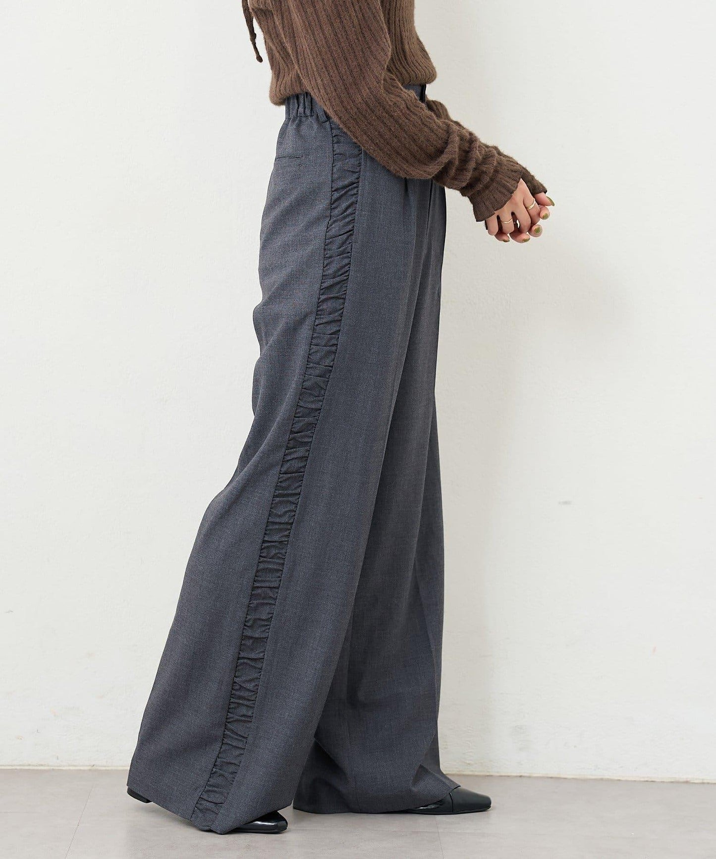 【3尺碼可選/高個子尺碼/小個子尺碼】B側抽褶西裝褲