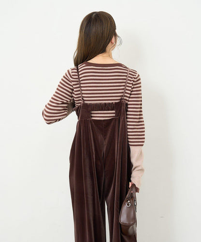 【S.M尺碼可選】B 天鵝絨揹帶褲