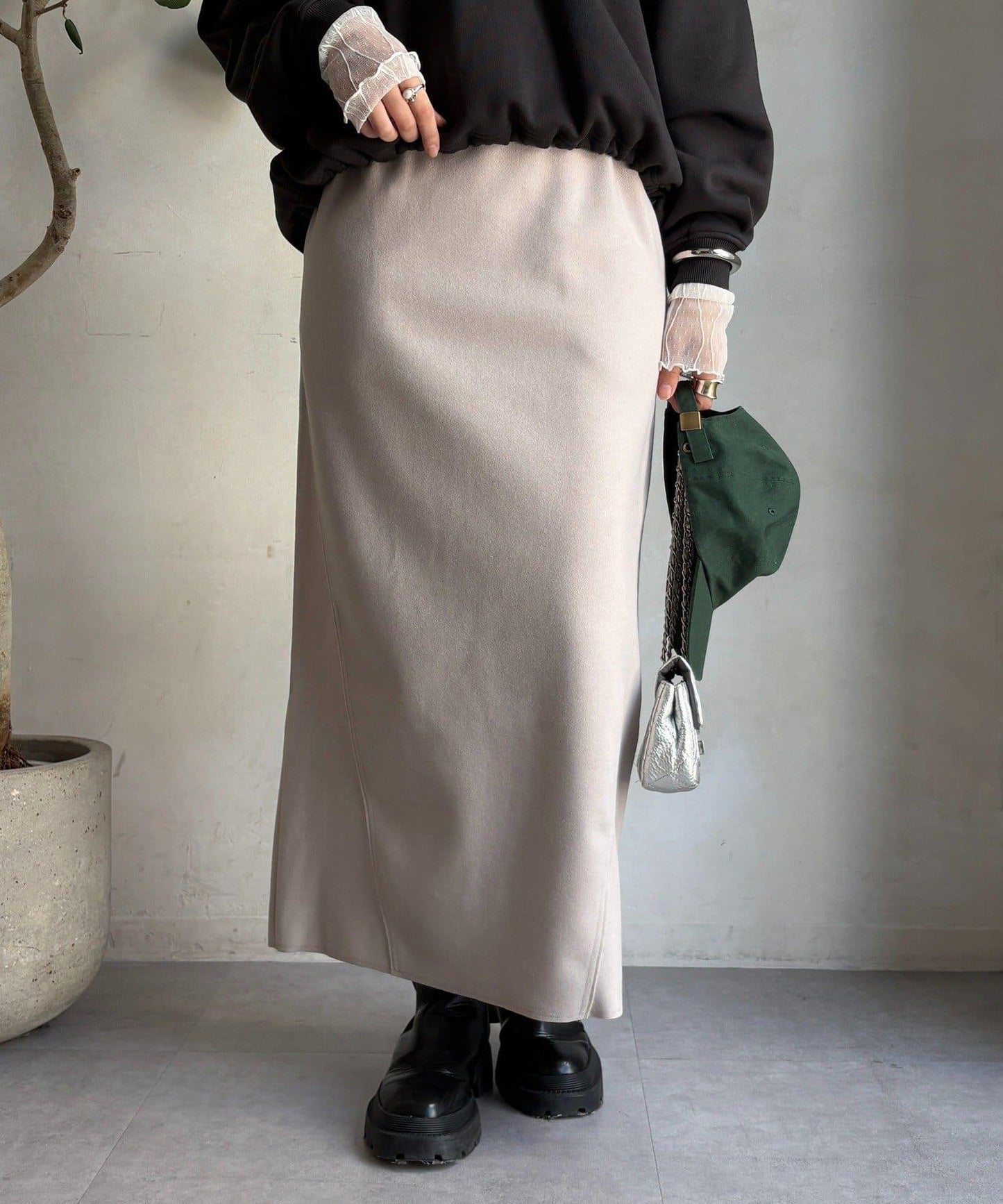 羊毛混紡針織半身裙