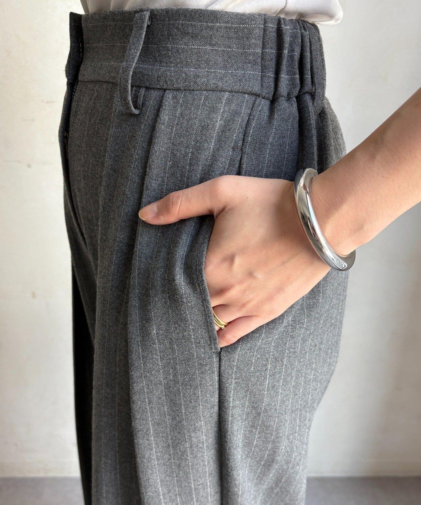 柔軟起毛彈力長褲