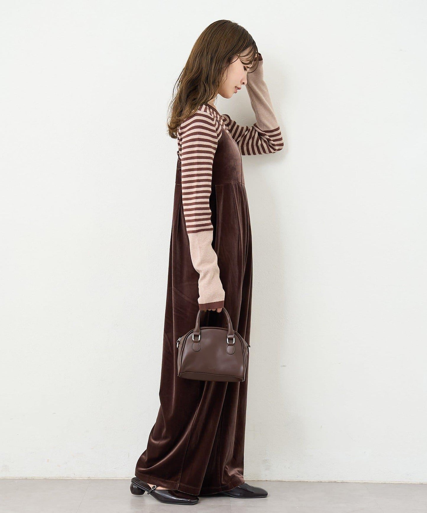 【S.M尺碼可選】B 天鵝絨揹帶褲