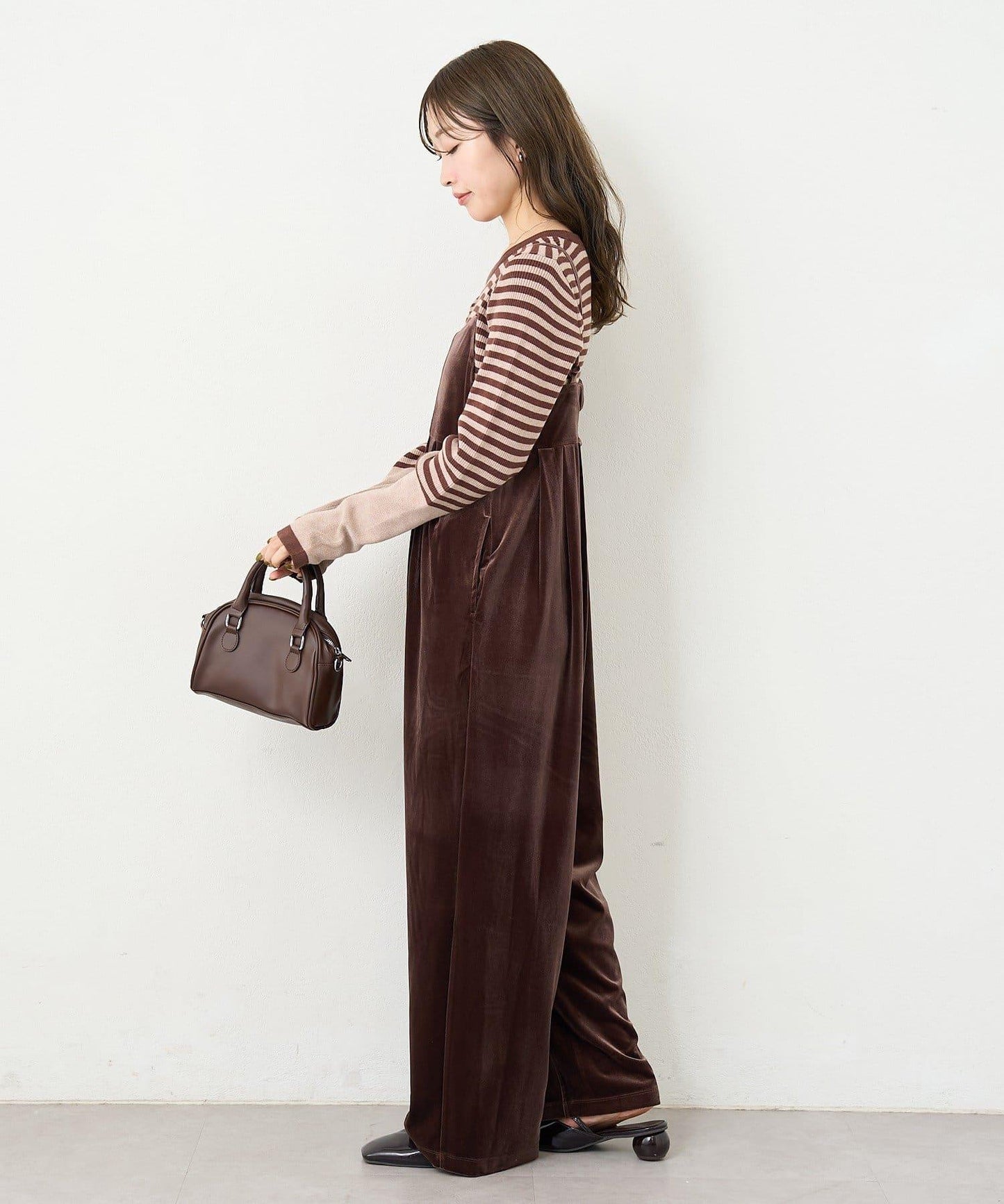 【S.M尺碼可選】B 天鵝絨揹帶褲