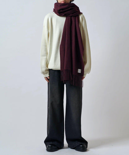 羊絨觸感彩色長款圍巾