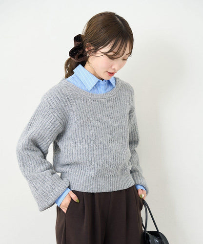 【前後兩穿】B 閃粉後開衩套頭衫