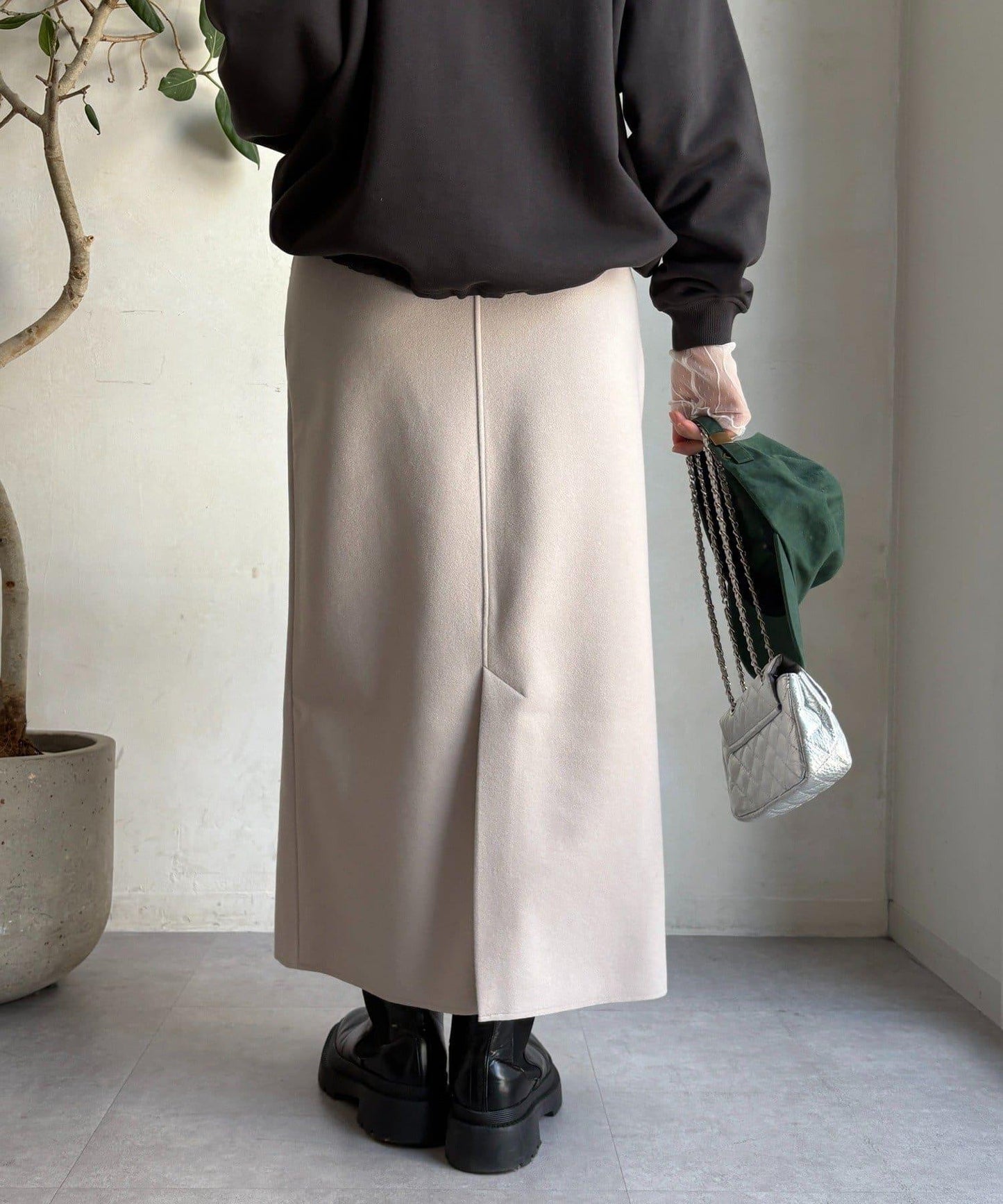 羊毛混紡針織半身裙