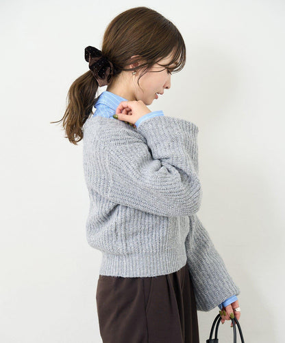 【前後兩穿】B 閃粉後開衩套頭衫