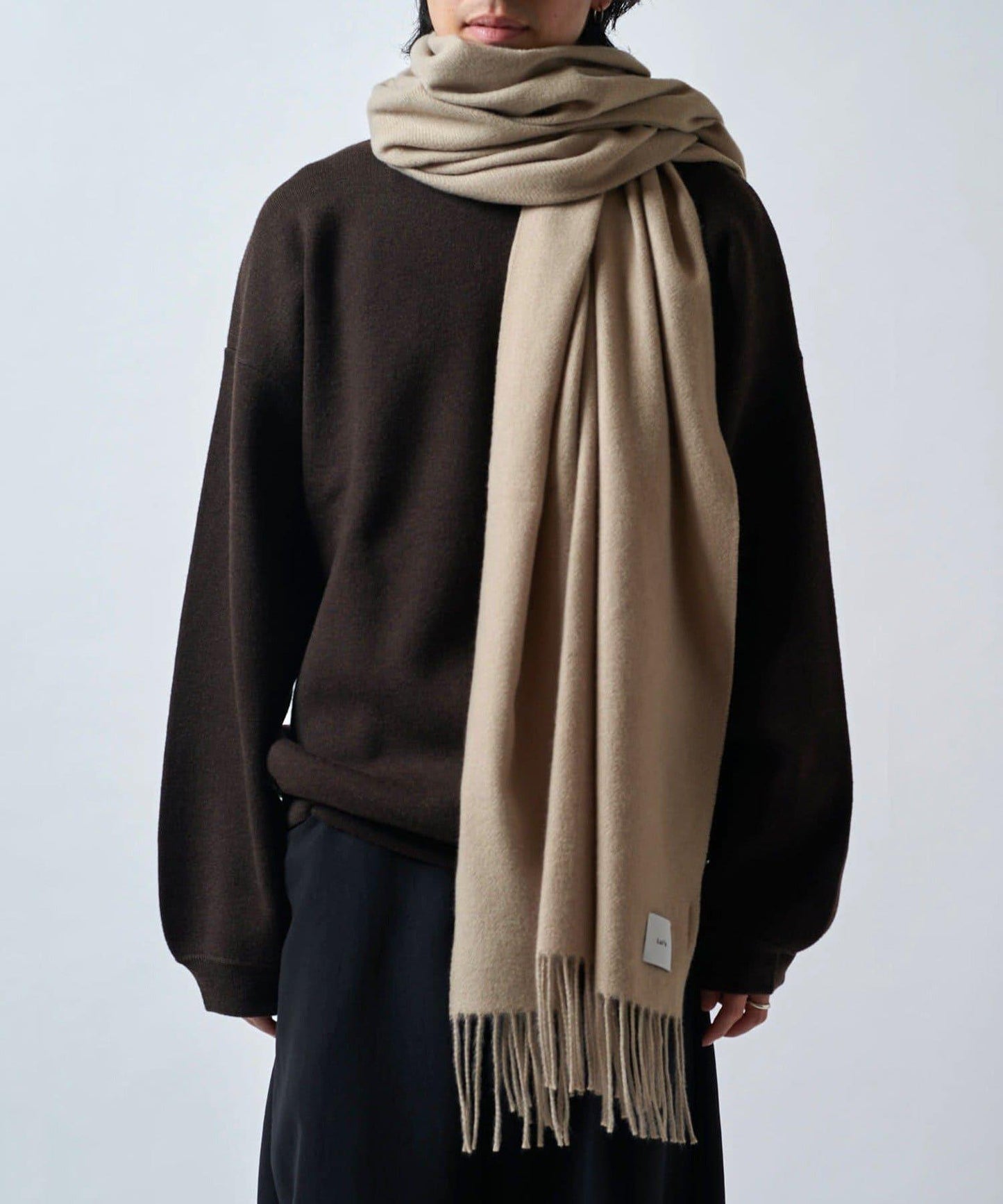 羊絨觸感彩色長款圍巾