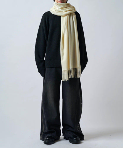 羊絨觸感彩色長款圍巾