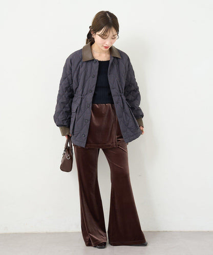 B 格紋絎縫夾克