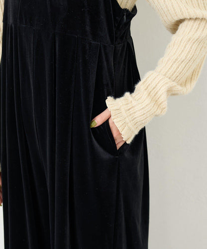 【S.M尺碼可選】B 天鵝絨揹帶褲