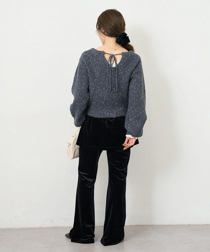 【前後兩穿】B 閃粉後開衩套頭衫