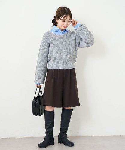 【前後兩穿】B 閃粉後開衩套頭衫