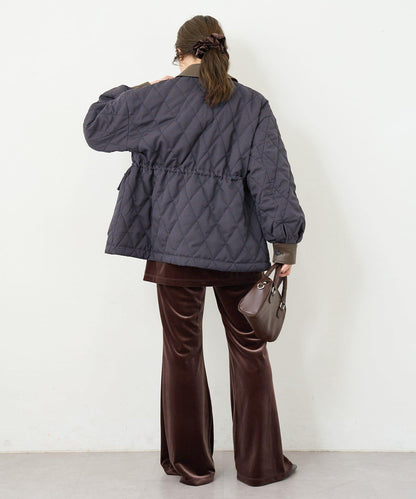 B 格紋絎縫夾克