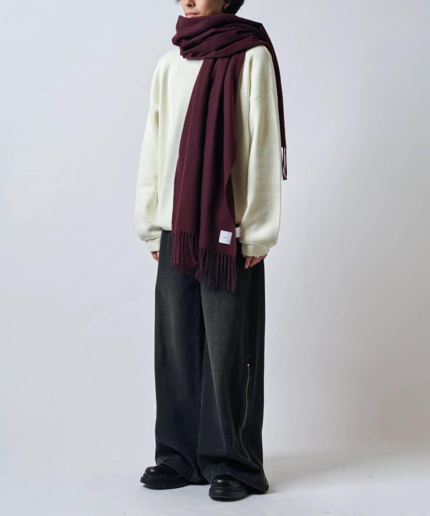 羊絨觸感彩色長款圍巾