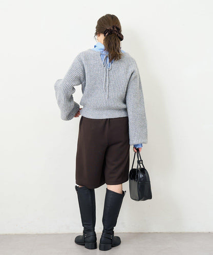 【前後兩穿】B 閃粉後開衩套頭衫