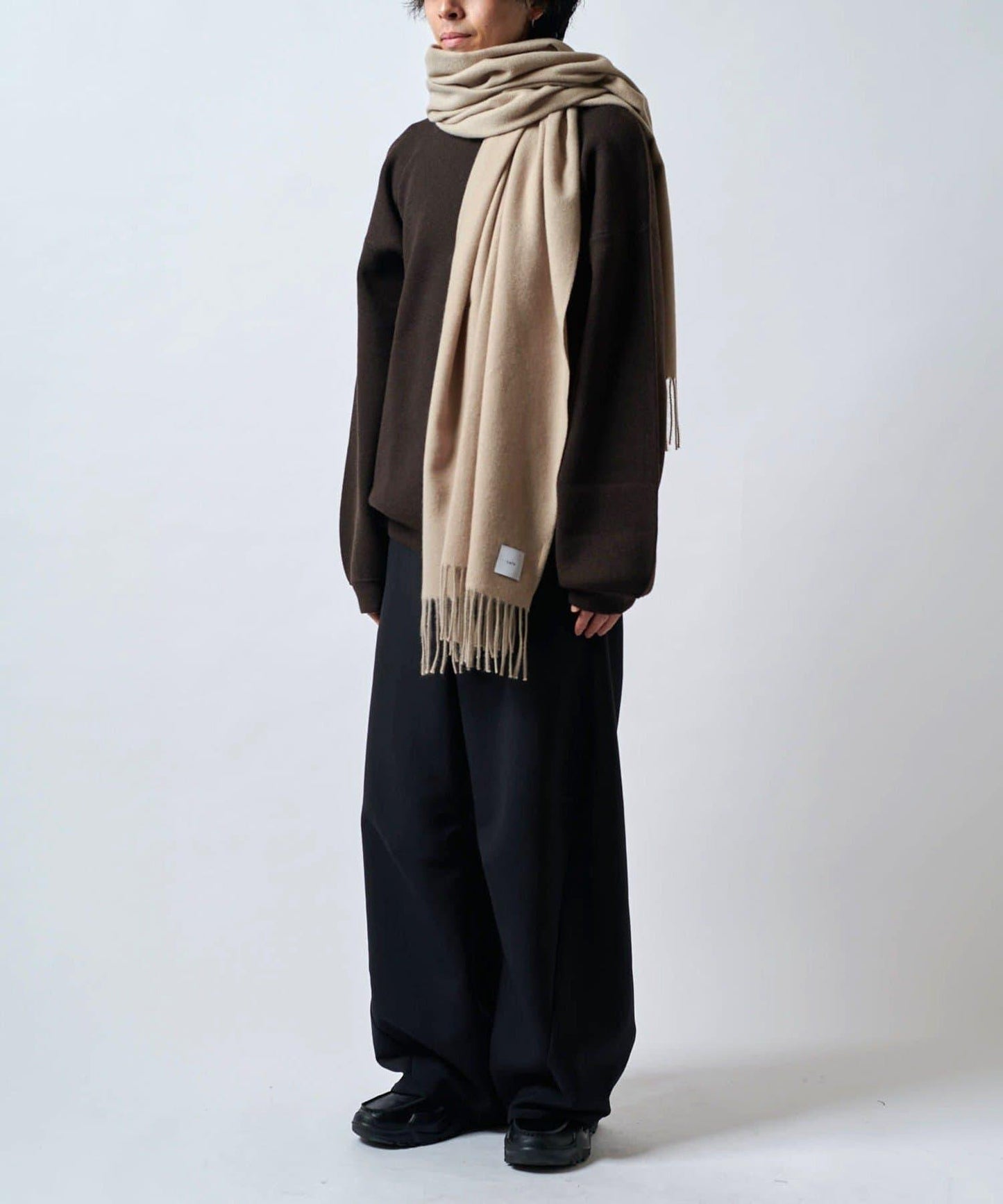 羊絨觸感彩色長款圍巾