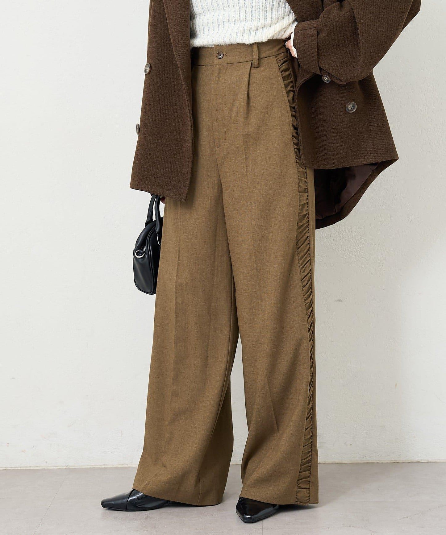 【3尺碼可選/高個子尺碼/小個子尺碼】B側抽褶西裝褲