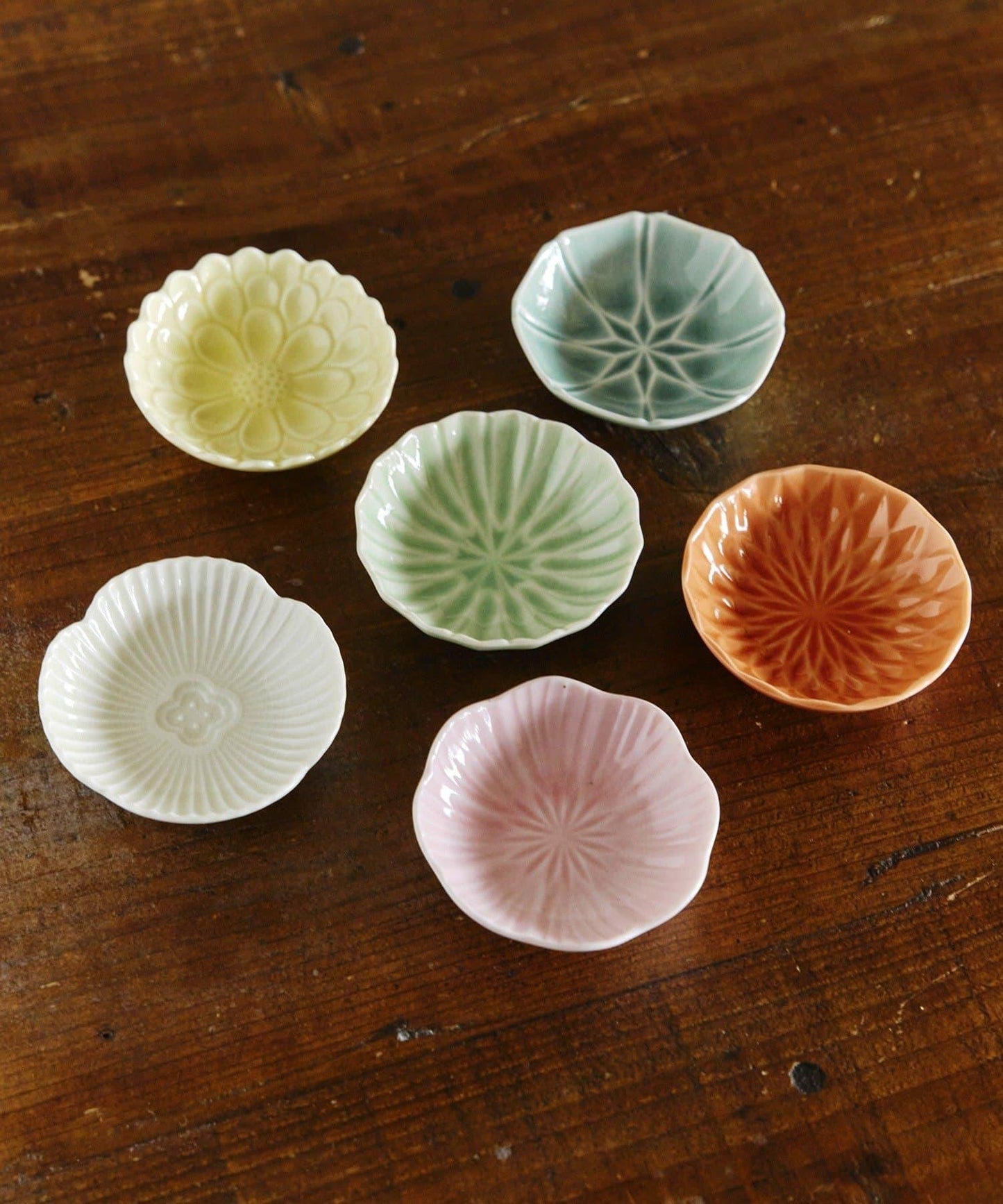 玻璃貫入小碟橙色/花開，新春餐具