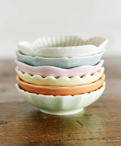 玻璃貫入小碟橙色/花開，新春餐具