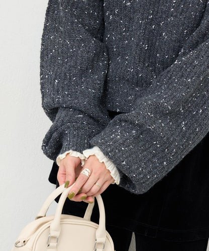 【前後兩穿】B 閃粉後開衩套頭衫