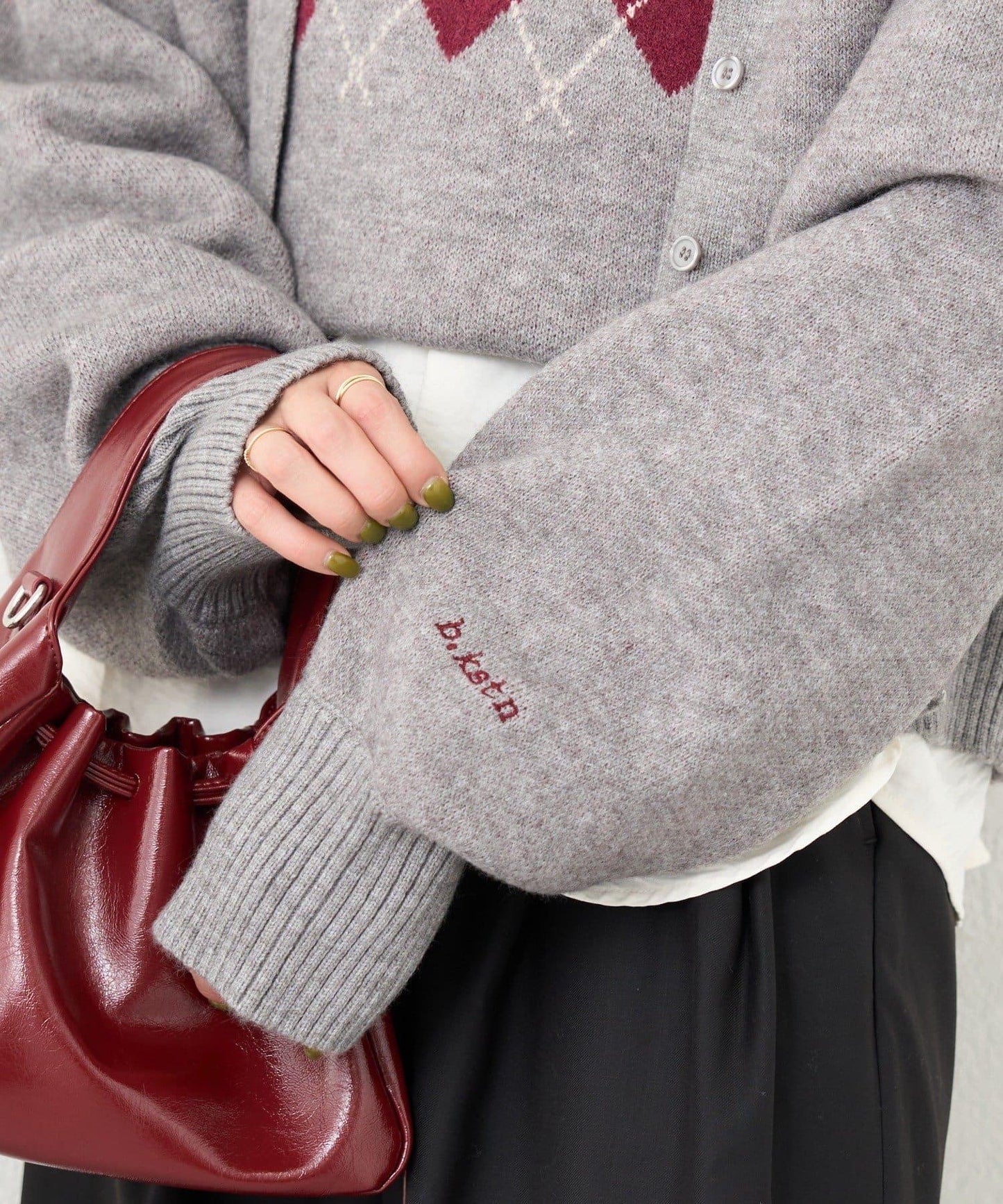 B 菱格吊帶套裝開衫