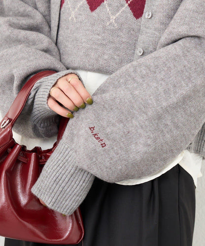 B 菱格吊帶套裝開衫