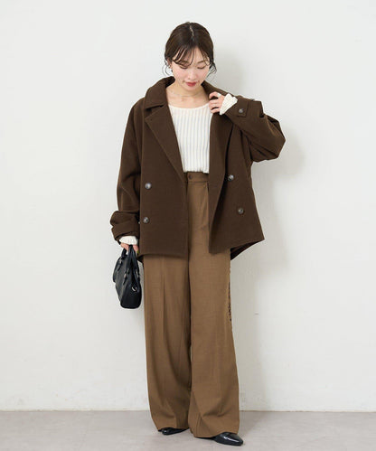 【3尺碼可選/高個子尺碼/小個子尺碼】B側抽褶西裝褲