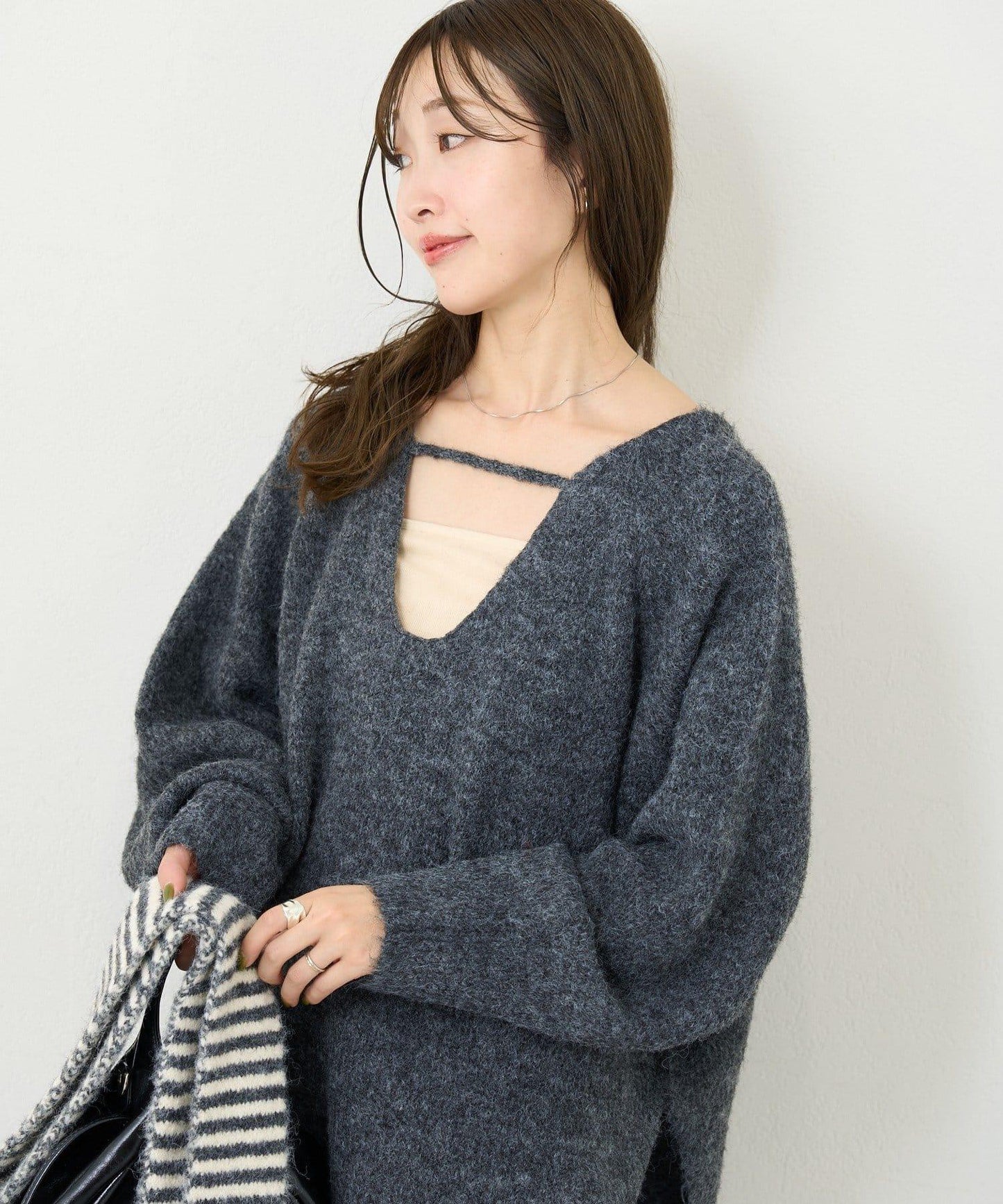 【5色可選/前後兩穿】B針織寬鬆開衫