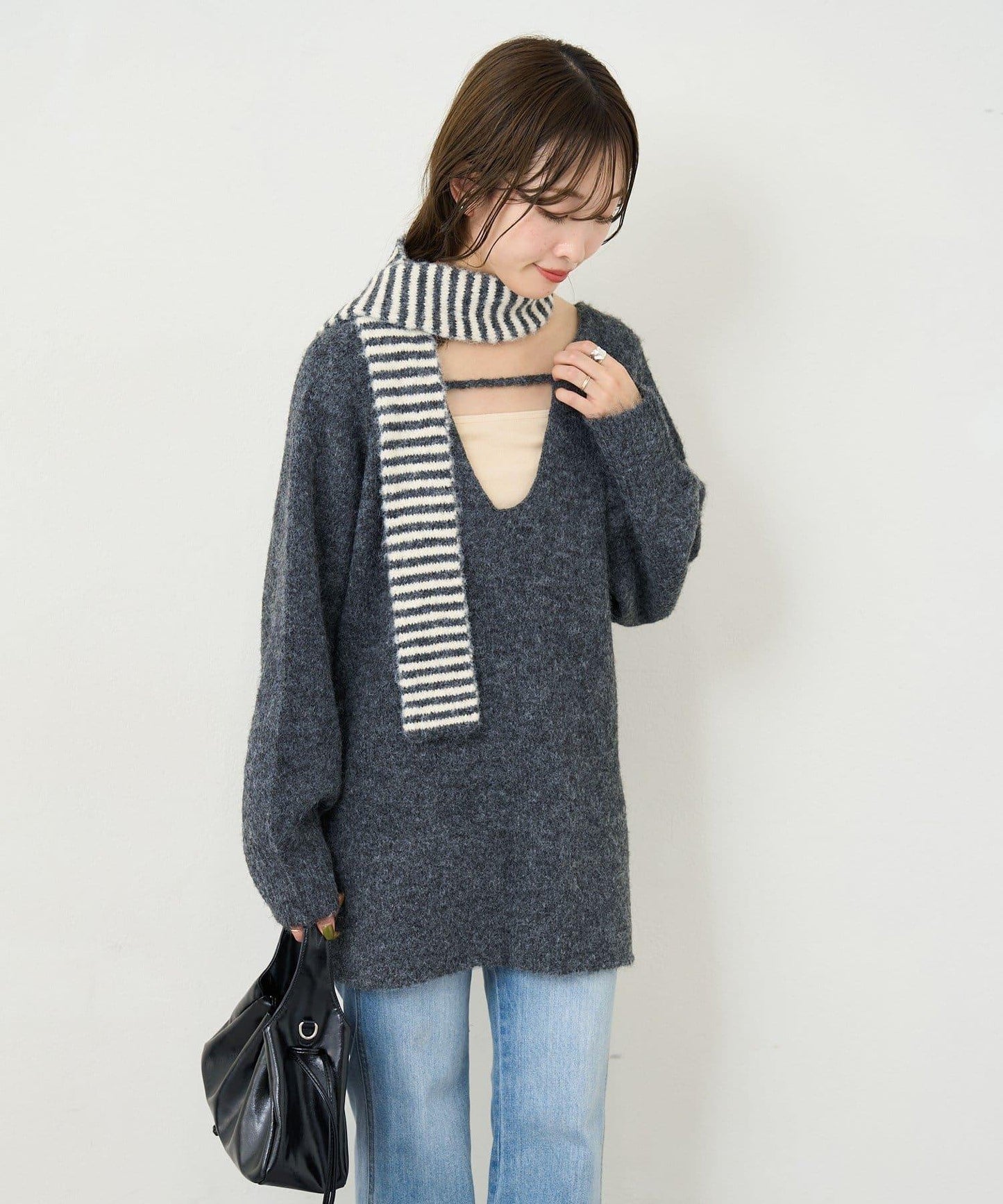 【5色可選/前後兩穿】B針織寬鬆開衫