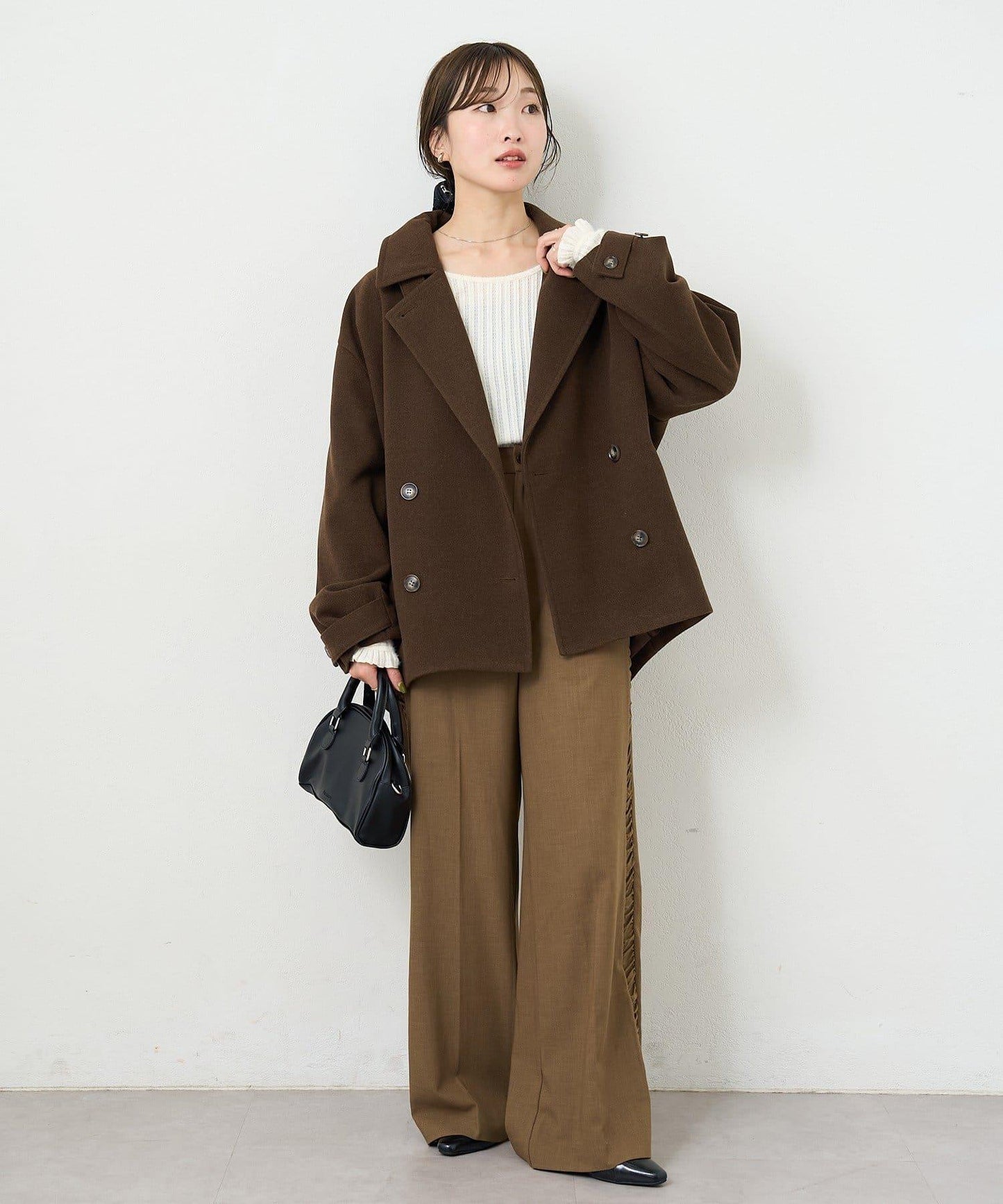 【3尺碼可選/高個子尺碼/小個子尺碼】B側抽褶西裝褲