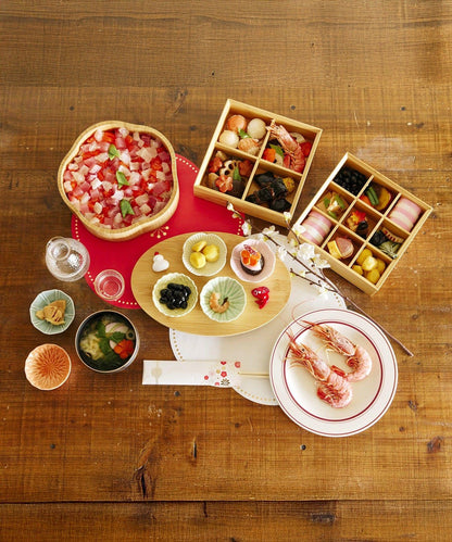 玻璃貫入小碟雪椿/花綻放，新春餐具